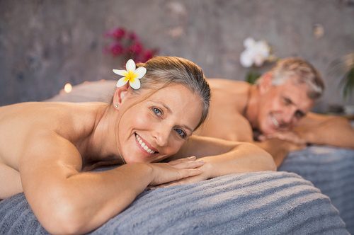 This image has an empty alt attribute; its file name is older-couple-relaxing-in-spa.jpg